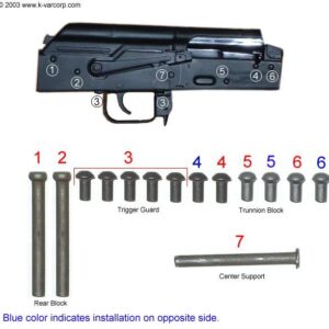 Arsenal Complete Rivet Set for AK47 and AK74 Stamped Receiver