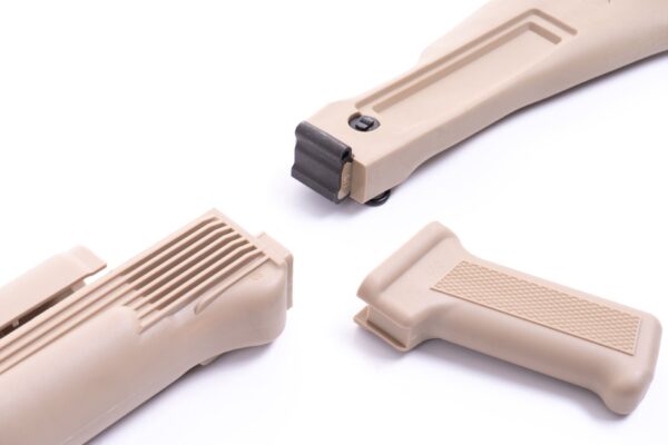 Arsenal 922r Compliant Desert Sand Polymer Folding Stock Set with Stainless Steel Heat Shield